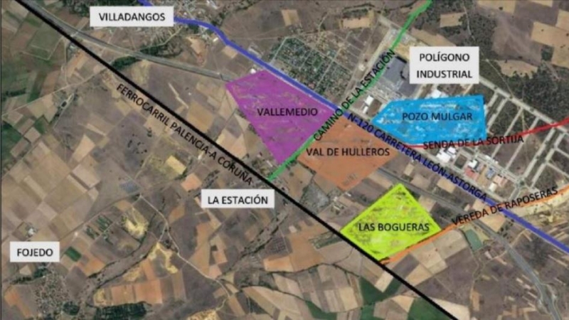 Imagen aérea de la zona de Villadangos del Paramo (León).