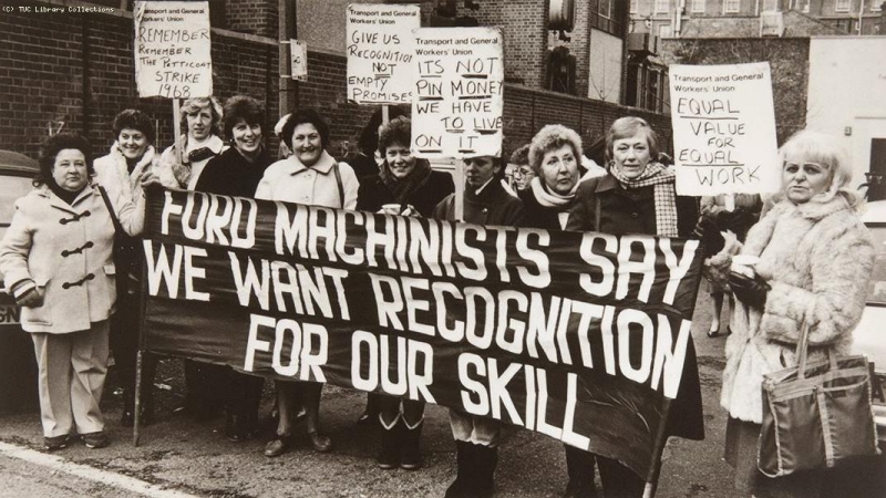 Imagen de archivo de las manifestaciones de las costureras de Ford en 1968.