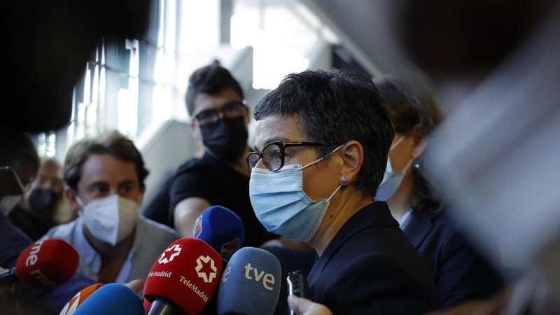 04/10/2021- La exministra de Asuntos Exteriores Arancha González Laya a su salida del Juzgado de Instrucción Número 7 de Zaragoza tras declarar en el caso Ghali el 4 de octubre de 2021