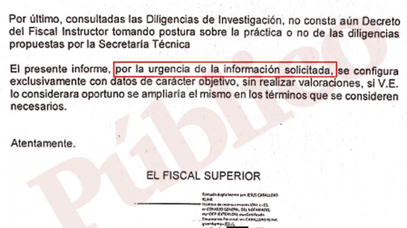 Correo electrónico enviado por el exfiscal jefe de Madrid a Dolores Delgado