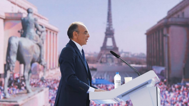El candidato ultraderechista Eric Zemmour durante un mitin en París el pasado 27 de marzo de 2022.