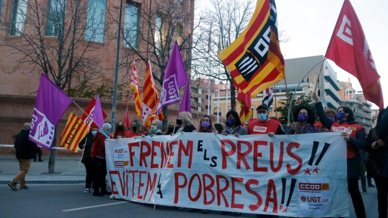 Imatge d'una manifestació recent a Girona contra l'encariment de preus.
