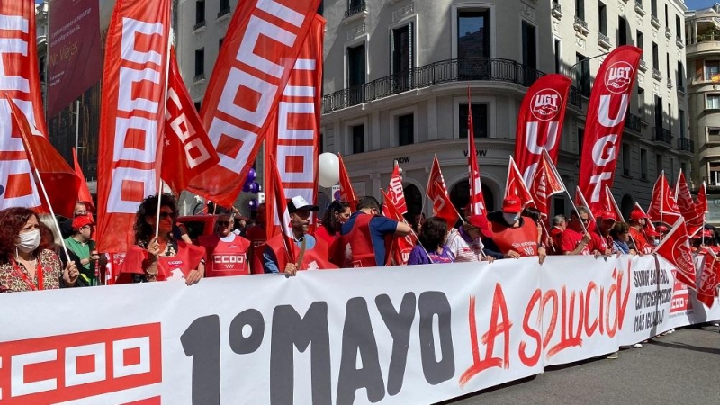 Manifestación del 1 de Mayo en Madrid.