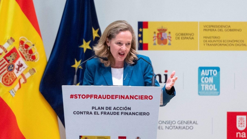 La vicepresidenta primera del Gobierno y ministra de Asuntos Económicos y Transformación Digital, Nadia Calviño, en el Ministerio de Asuntos Económicos y Transformación Digital, a 29 de abril de 2022, en Madrid.