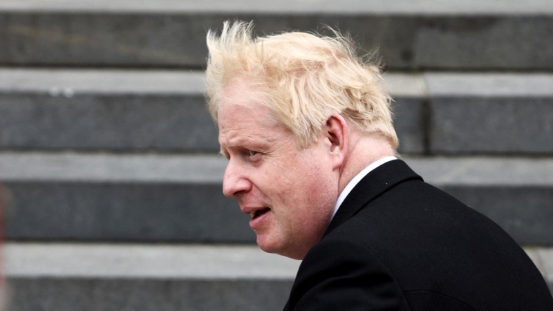 El primer ministro de Reino Unido, Boris Johnson, durante la celebración del jubileo de la reina de Inglaterra, Isabel II, este fin de semana en Londres.