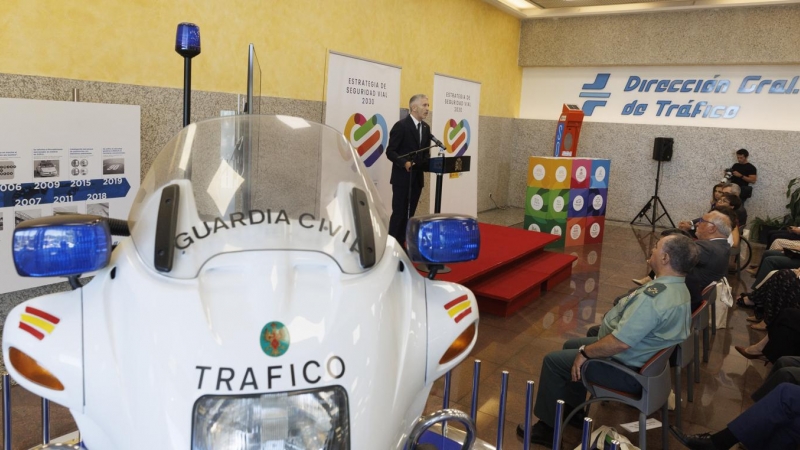 (9/6/2022)  El Ministro del Interior Fernando Grande-Marlaska presenta la Estrategia de Seguridad Vial 2030 en Madrid, este jueves.