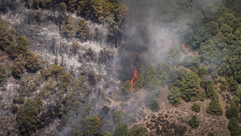17/06/2022 - Imatge aèria de l'incendi de Peramola, a l'Alt Urgell.