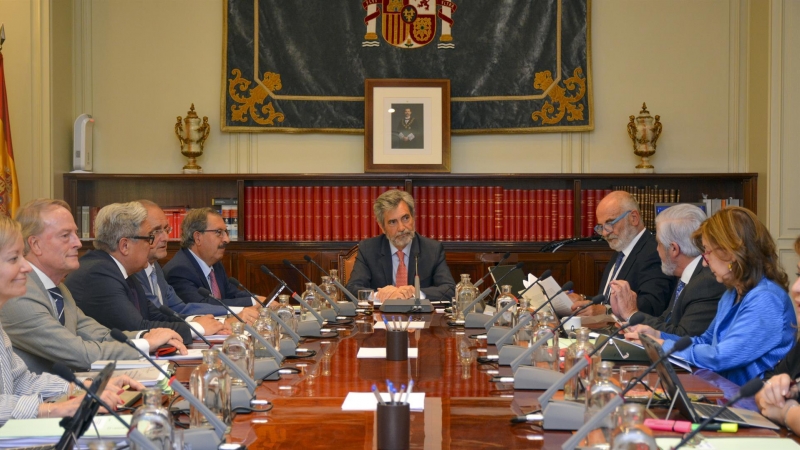 Reunión de Consejo General del Poder Judicial, presidida por Carlos Lesmes, este lunes 11 de julio de 2022.