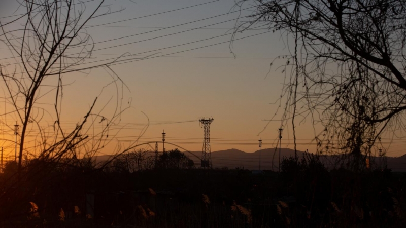 Un poste eléctrico, a 12 de enero de 2021, en Barcelona.