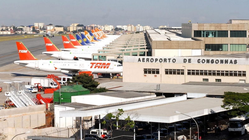 Vista del aeropuerto de Congonhas, en Sao Paulo.