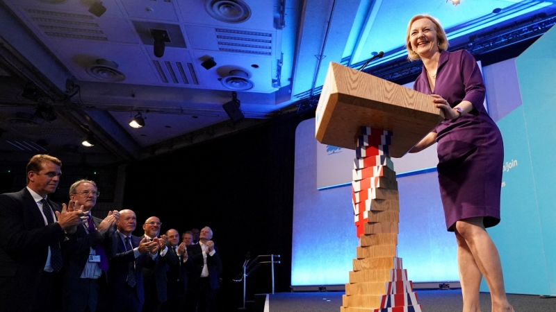 Liz Truss ofrece unas palabras en el centro Reina Isabel II tras ser elegida como la nueva líder del Partido Conservador británico este lunes 5 de septiembre de 2022.
