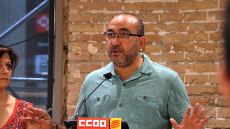 13/09/2022 - El secretari general de CCOO de Catalunya, Javier Pacheco, en una compareixença a la seu del sindicat aquest dimarts.