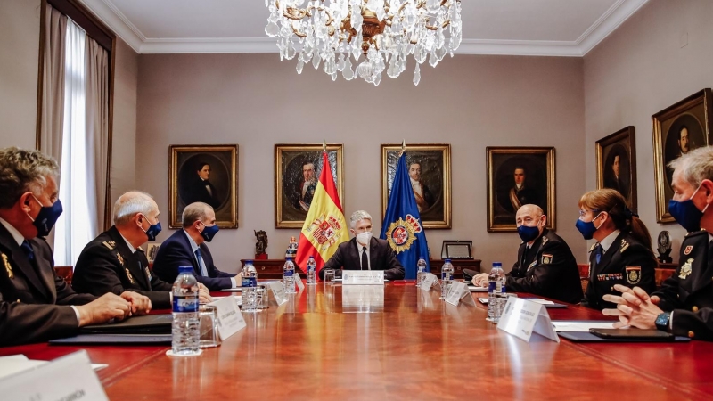 Reunión del ministro de Interior, Fernando Grande-Marlaska con la Dirección General de la Policía. Imagen de Archivo.