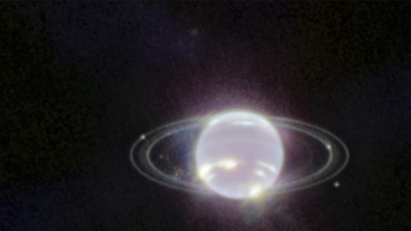Imagen de Neptuno tomada el 12 de julio de 2022 por la Cámara de Infrarrojo Cercano (NIRCam) del telescopio espacial James Webb