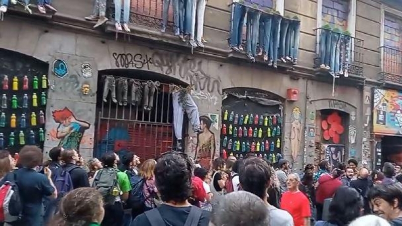 Vídeo de la ocupación del edificio en la calle del Pez de Madrid, a 7 de octubre de 2022
