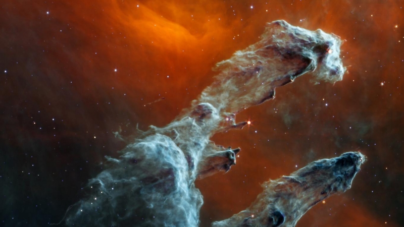 Una instantánea de los Pilares de la Creación por el telescopio espacial James Webb