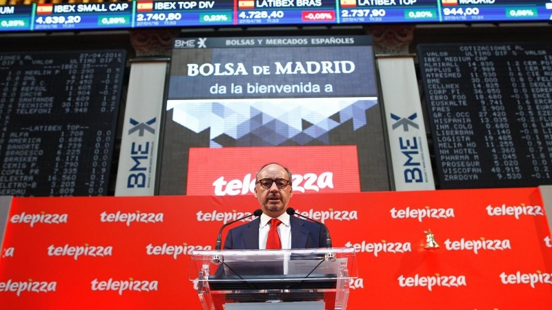 Imágenes de la salida a Bolsa de Telepizza, en abril de 2016. E.P./Eduardo Parra