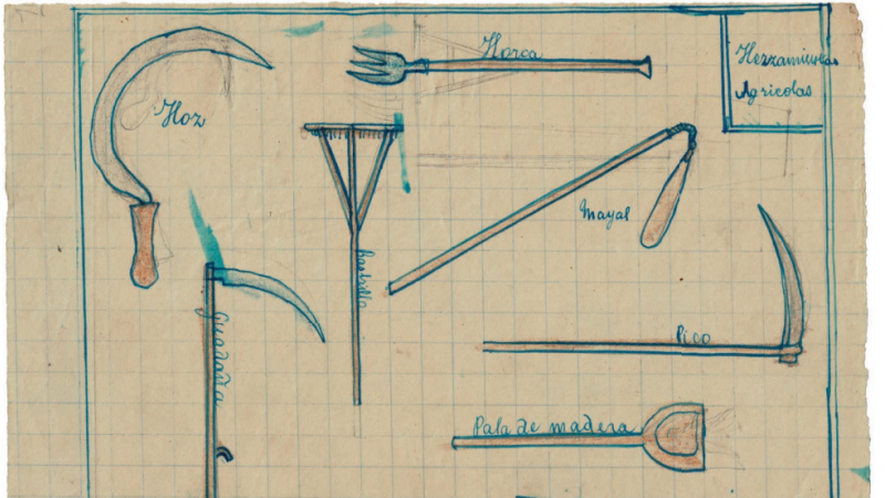 25/11/22 Aperos de labranza, en los cuadernos escolares de Antonio Rial.