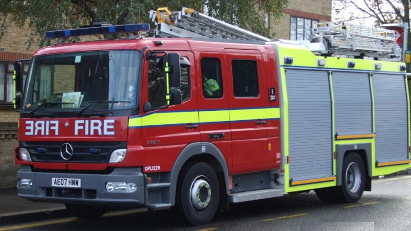 Un camión del cuerpo de bomberos en Londres.