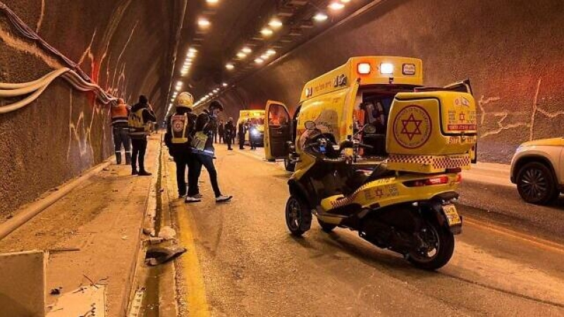 Lugar del accidente en la Ruta 6, cerca de Jerusalén, 9 de diciembre de 2022.