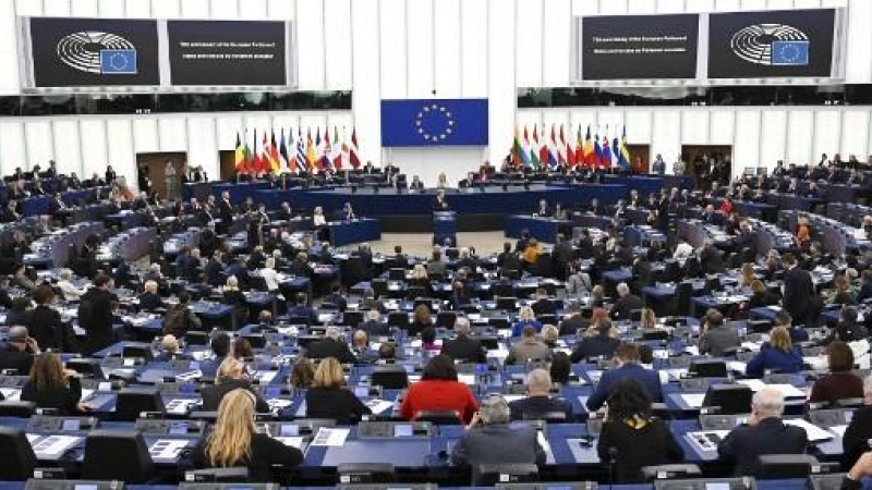 Fotografía tomada durante una sesión plenaria en el Parlamento Europeo.