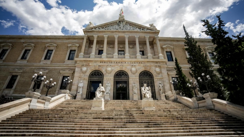 Fachada de la Biblioteca Nacional de España (BNE) en una imagen de archivo tomada el 9 de junio de 2020.