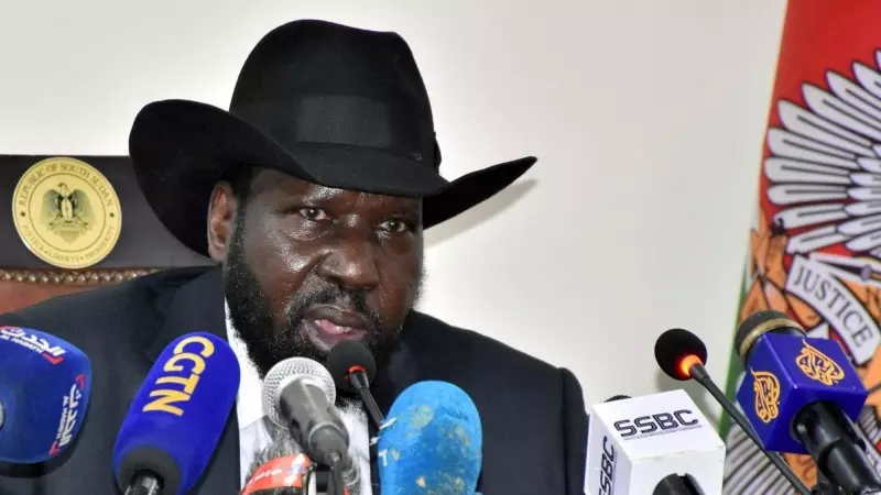 El presidente de Sudán del Sur, Salva Kiir, comparece ante los medios en una imagen tomada en marzo de 2022 en la capital del país