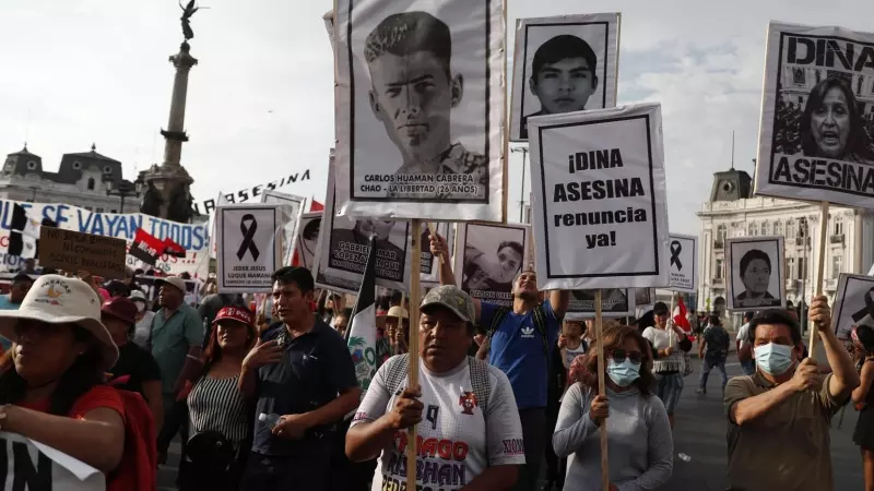 Manifestaciones antigubernamentales en Lima (Perú), a 13 de enero de 2023.