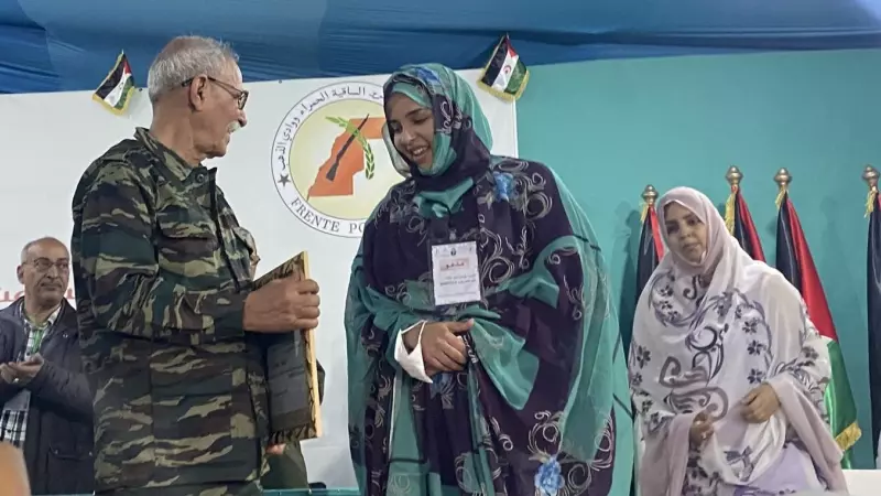 El secretario general del Frente Polisario y presidente de la República Saharaui, Brahim Gali, en la inauguración del XVI congreso de la formación en el campamento de refugiados de Dajla (Argelia). EFE/Mahfud Mohamed Lamin Bechri