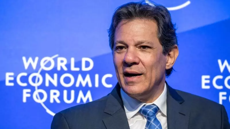 El nuevo ministro de Finanzas de Brasil, Fernando Haddad, durante una sesión de la reunión anual del Foro Económico Mundial (FEM) en Davos, a 17 de enero de 2023.