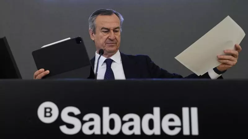 El consejero delegado del Banco Sabadell, César González-Bueno, durante la presentación de los resutlados anuales de 2022 de la entidad. EFE/Alejandro García