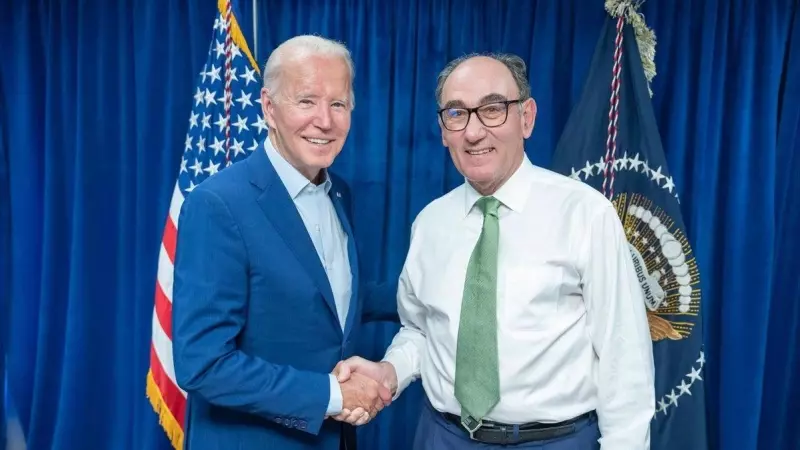 El presidente de Iberdrola, Ignacio Sánchez Galán, en una reunión con el presidente de Estados Unidos, Joe Biden.