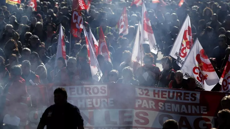 Manifestación en Montpellier, Francia, contra la reforma de las pensiones de Macron, a 31 de enero de 2023.