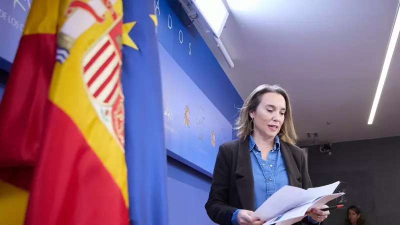 9/12/2022 La portavoz del PP en el Congreso de los Diputados, Cuca Gamarra, durante una rueda de prensa, en el Congreso de los Diputados, a 9 de diciembre de 2022