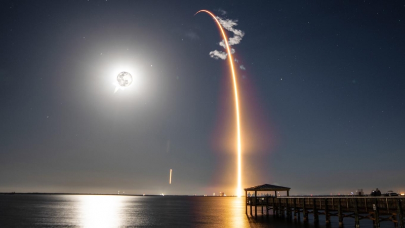 Lanzamiento del Amazonas Nexus, el nuevo satélite de la operadora española Hispasat, en Cabo Cañaveral (Florida, EEUU). EFE/ Benjamín Bair/SPACEX