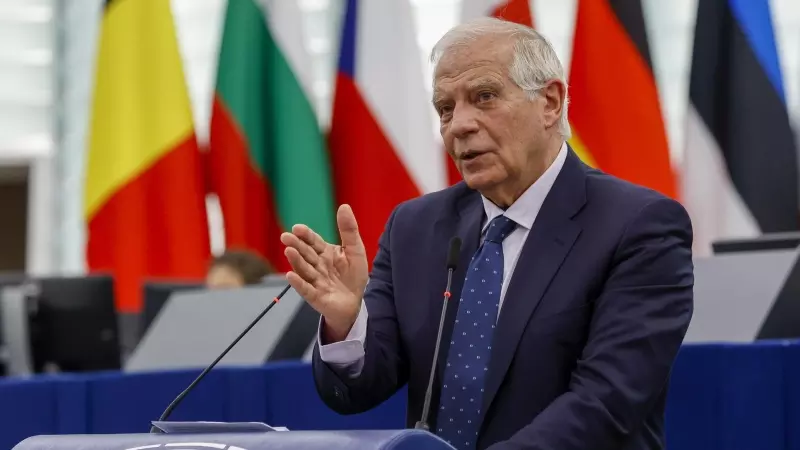 El alto representante de la Unión Europea para Asuntos Exteriores, Josep Borrell, comparece en el Parlamento Europeo a 15 de febrero de 2023