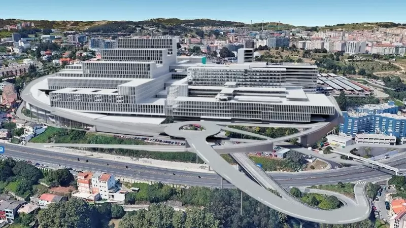 25/2/23 Montaje fotográfico del proyecto de ampliación del Complexo Hospitalario Universitario de A Coruña.