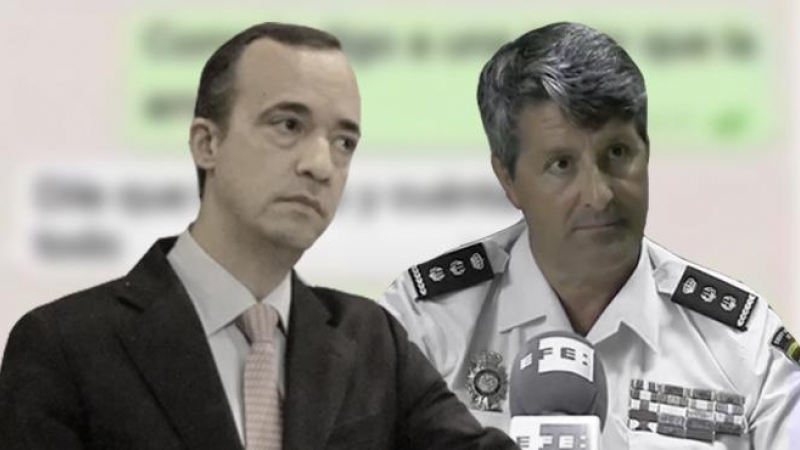Composición de fotografías del ex secretario de Estado de Interior con el PP, Francisco Martínez, y el comisario de policía Pedro Agudo
