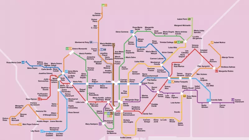 8-3-2023 El mapa simbòlic del Metro amb les parades amb noms de dones