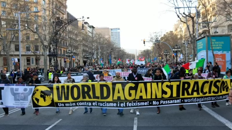 Manifestació contra el racisme a Barcelona.