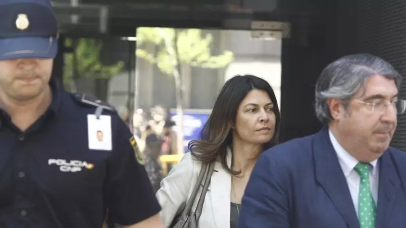26/6/2015 Lucía Figar, a su salida de la Audiencia Nacional, donde declaró por la 'operación Púnica', el 26 de junio de 2015