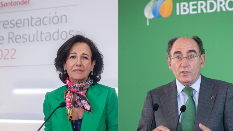 La presidenta del Banco Santander, Ana I. Botín, y el presidente ejecutivo de Iberdrola, Ignacio Sánchez Galán.