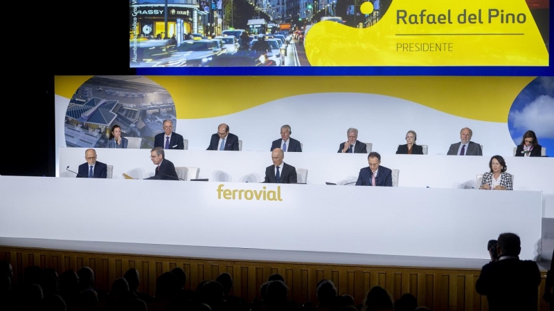 Vista de la junta de accionistas de Ferrovial, en la que se votó el traslado de la sede social a Países Bajos. — Alberto Ortega / EUROPA PRESS