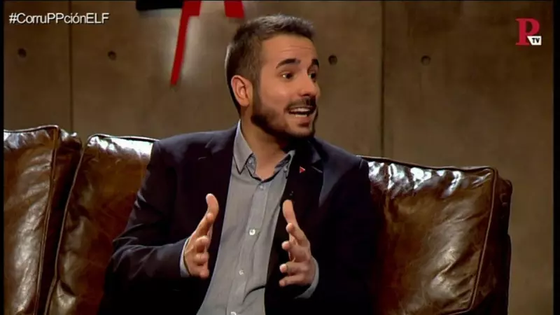 El periodista Sergio Gregori durante una entrevista 'En la Frontera', programa dirigido por Juan Carlos Monedero.