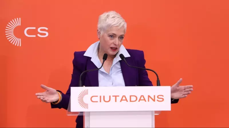 La candidata de Cs a l'alcaldia de Barcelona i portaveu del grup parlamentari, Anna Grau, en una roda de premsa a la seu del partit.