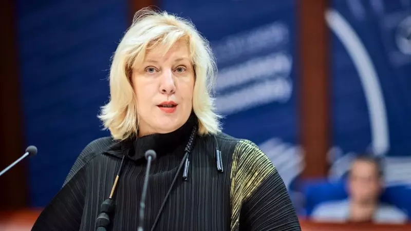 La comisaria de Derechos Humanos del Consejo de Europa, Dunja Mijatovic, durante una reunión del Consejo de Europa, a 26 de junio de 2019, en Estrasburgo.