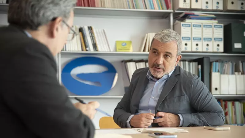 L'alcaldable del PSC, Jaume Collboni, en un instant de l'entrevista.