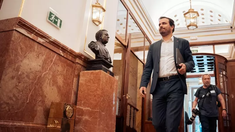 El coordinador de Izquierda Unida, Alberto Garzón, hace unos días en el Congreso.