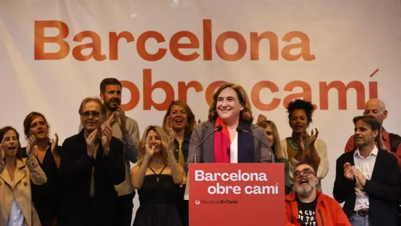 26/05/2023 - Foto del míting final de campanya de Barcelona en Comú, amb Ada Colau al centre i en segona fila la vicepresidenta segona del Govern espanyol, Yolanda Díaz.