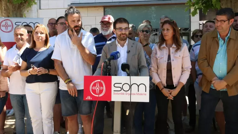 Roda de premsa d'ERC a Roses amb el candidat al capdavant